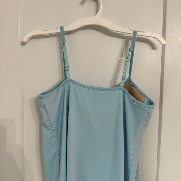 Athleta Spaghetti Straps Swim Dress Cover Up Built in Underwire Bra Blue Size M - Picture 5 of 11
